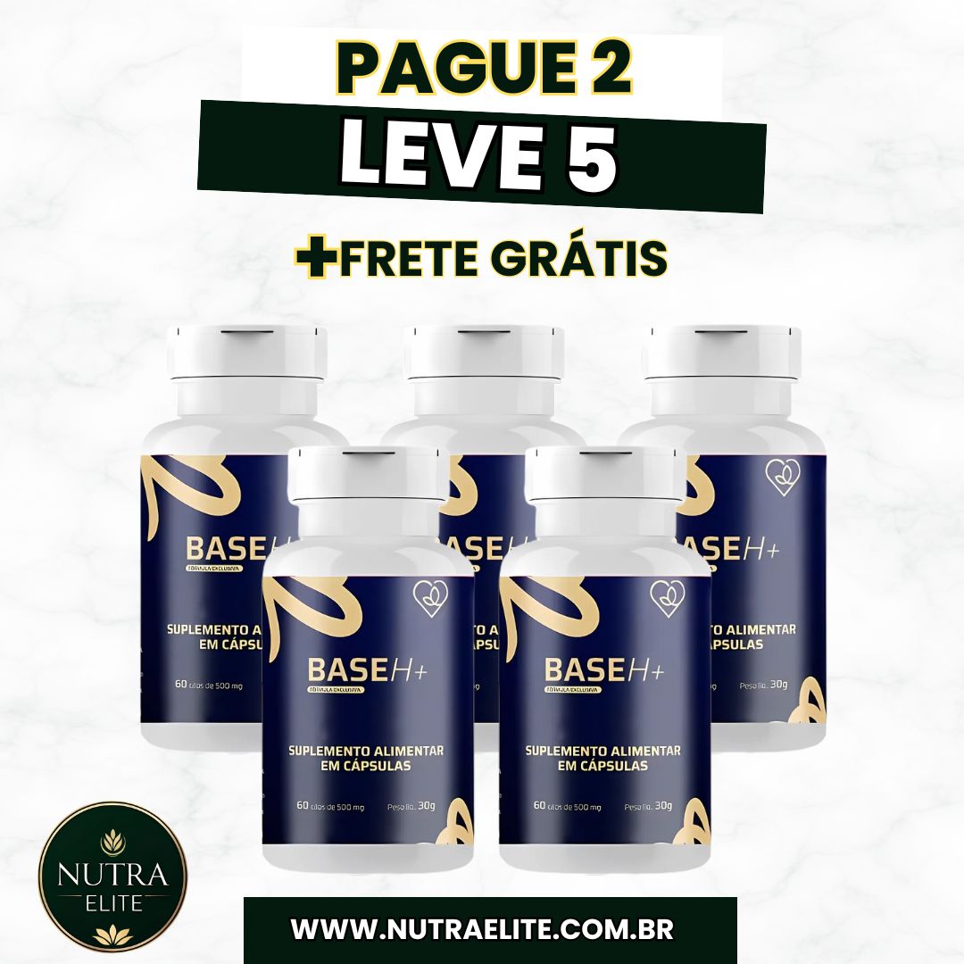 Base H+ – Potência, Desejo e Vitalidade Masculina – Compre 1 Leve 3 + Frete Grátis
